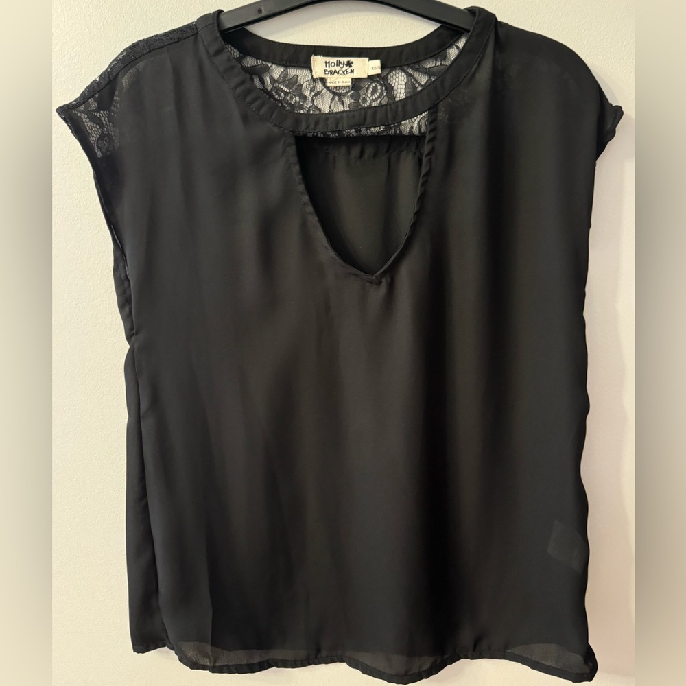 Black top with lace detail